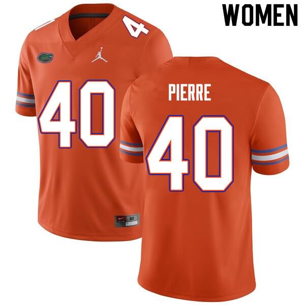 NCAA Florida Gators Jesiah Pierre Women's #40 Nike Orange Stitched Authentic College Football Jersey FKV3564YC